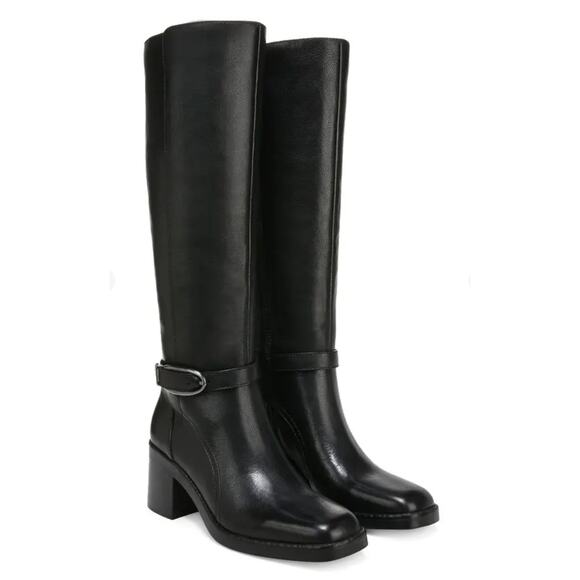Naturalizer Womens Elliott Knee High Boots Black Leather Size 8.5 NWOB Wide Calf - Picture 1 of 11
